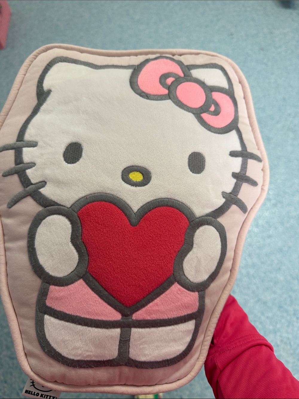 Pottery Barn Kids Hello Kitty Plush Bib in Pink with Red Heart